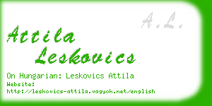 attila leskovics business card